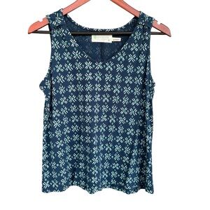 Aventura Navy and Green Tank Top M